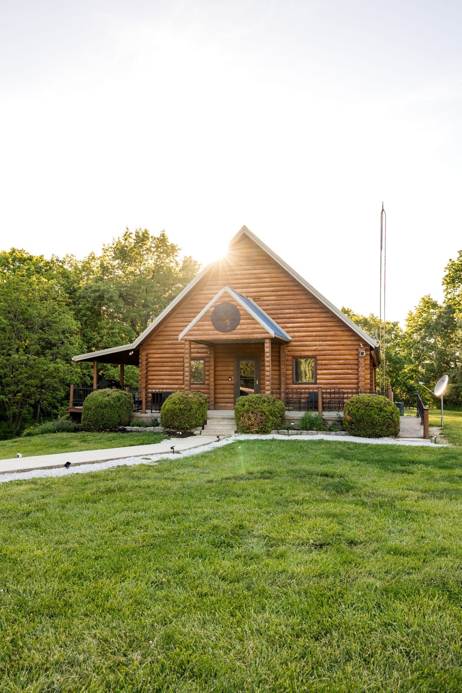 Firefly Lodge exterior at golden hour